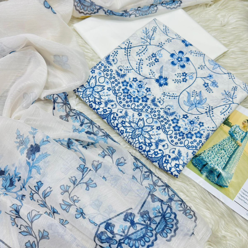 Elegant Blue Blossom Maxi Dress