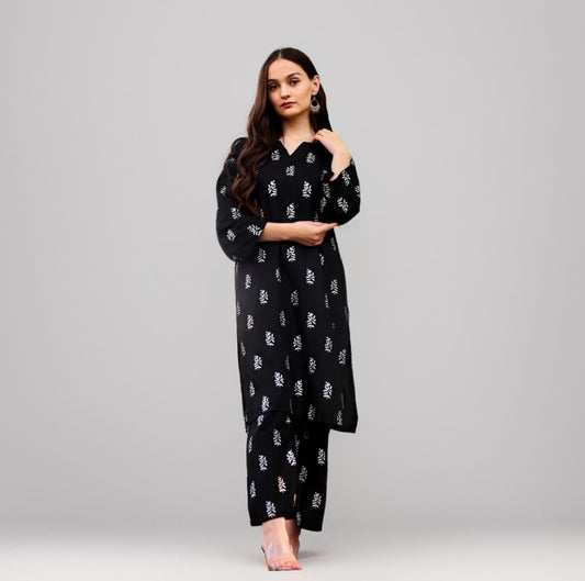 Elegant Saleeha Block Print 2PC Dress for Women