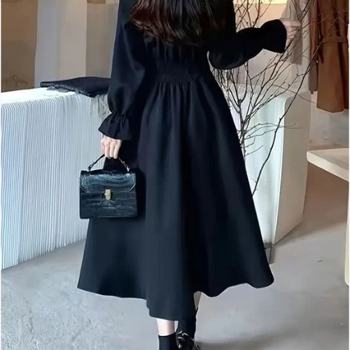 Elegant Cotton Black Frock โ Winter Special