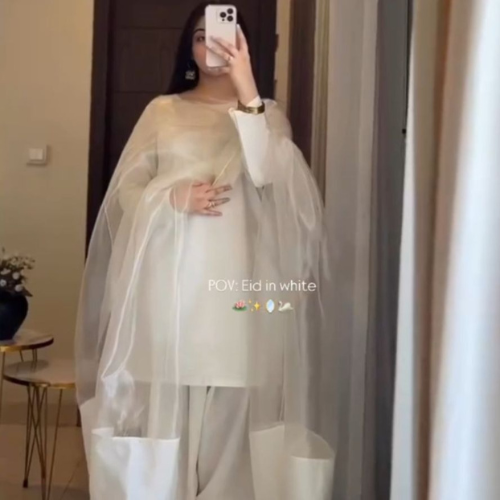 Short Shirt, Farshi Shalwar & Organza Dupatta