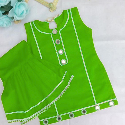 Red Cotton Baby Girl Kurta Sharara Set