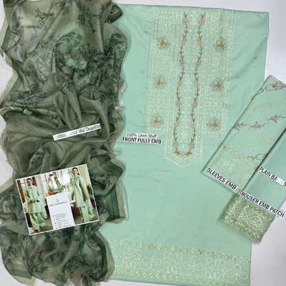 Mint Green Embroidered Lawn Suit
