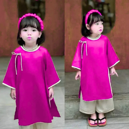 Plain Red & White Baby Girl Full Suit