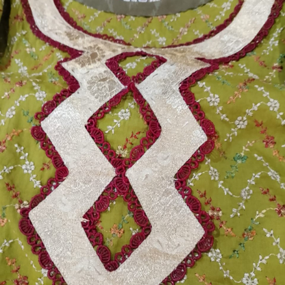 Printed Kurti with Embroidered Neckline