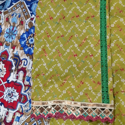 Printed Kurti with Embroidered Neckline