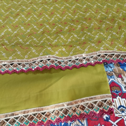 Printed Kurti with Embroidered Neckline