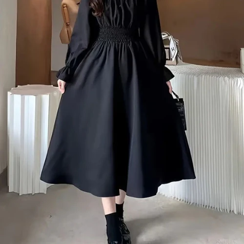 Elegant Cotton Black Frock – Winter Special